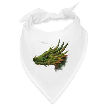 Grüner Drachenkopf - Bandana - Weiß - Vorne