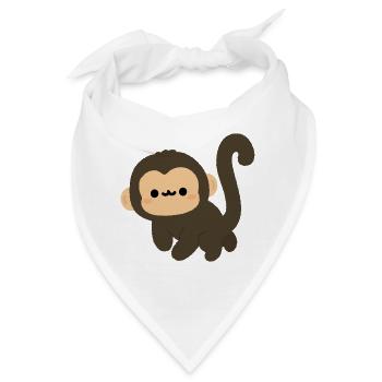 Spider Monkey Cartoon Charm - Bandana - Weiß - Vorne