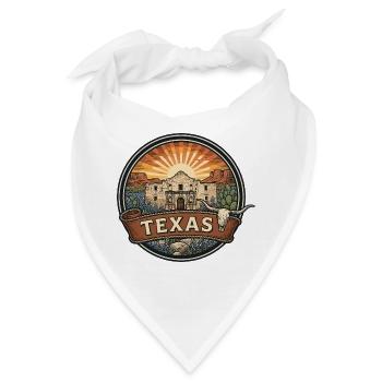 Texas Alamo Lone Star Vintage-Reiseabzeichen - Bandana - Weiß - Vorne