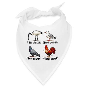 Funny Bin Huhn Australischer Ibis Vogelliebhaber Kunst - Bandana - Weiß - Vorne
