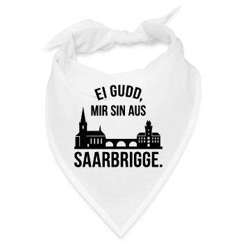 Saarbrücken Spruch Silhouette - Bandana - Weiß - Vorne