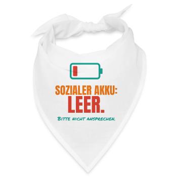 Sozialer Akku leer – Introvertiert Spruch - Bandana - Weiß - Vorne