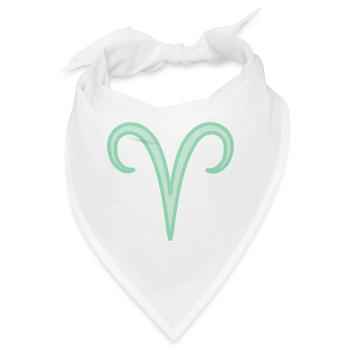 Widder-Tierkreiszeichen Pastellgrün - Bandana - Weiß - Vorne