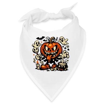Gruseliger Kürbis Geist Fledermaus Kostüm - Bandana - Weiß - Vorne