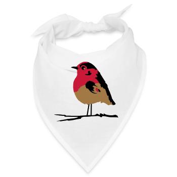 Rotkehlchen - Bandana - Weiß - Vorne