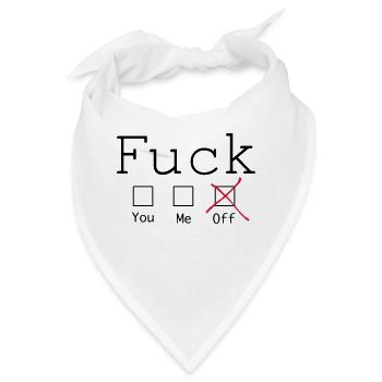 Fuck off 2c - Bandana - Weiß - Vorne