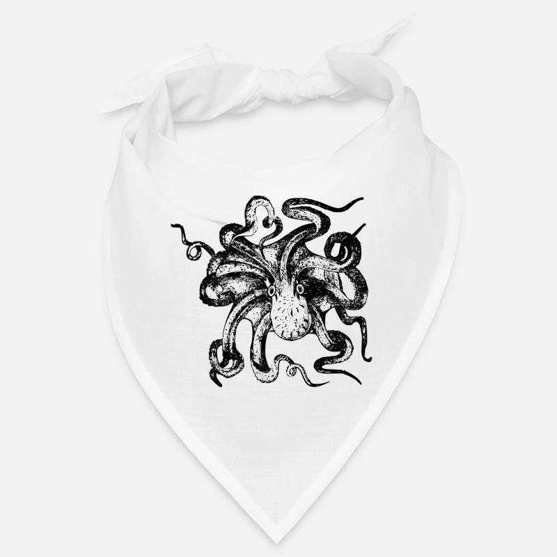 Oktopus - Bandana - Weiß
