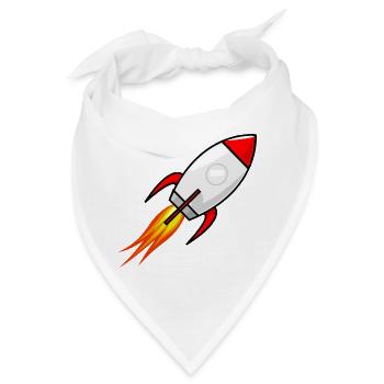 Rakete in Rot - Bandana - Weiß - Vorne