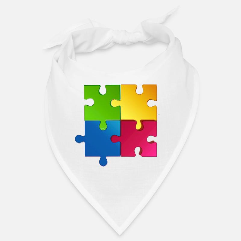 puzzle - Bandana - blanc