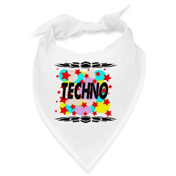 Techno - Bandana - Weiß - Vorne