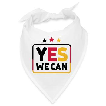 Yes we can Schwarz Rot Gold Deutschland Fußballfan - Bandana - Weiß - Vorne
