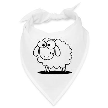 Witziges Schaf - Bandana - Weiß - Vorne