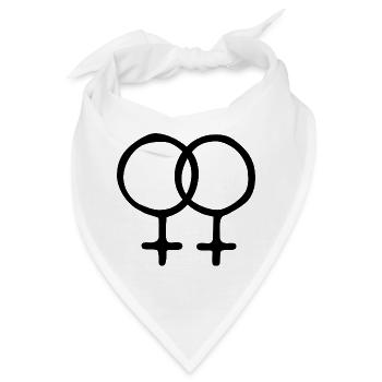 Lesbisches Design - Bandana - Weiß - Vorne