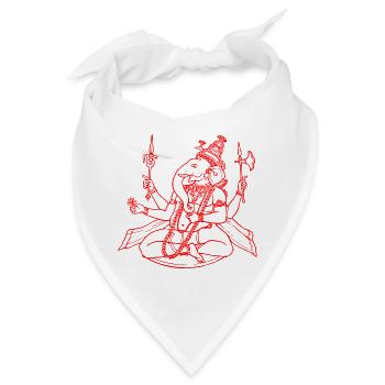 Ganesha Hindu Gott - Bandana - Weiß - Vorne