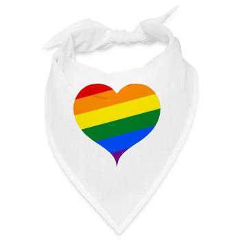 Das Regenbogen-Herz ;) - Bandana - Weiß - Vorne