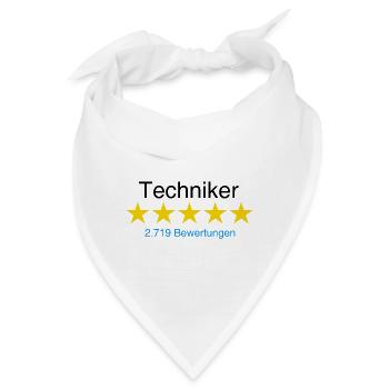 Techniker mit Bewertung - Bandana - Weiß - Vorne