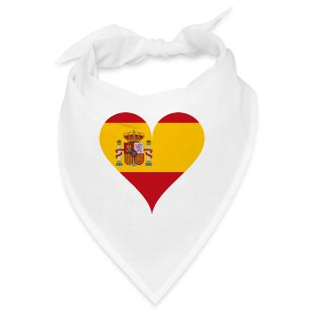 Herz Spanische Flagge Spanien Fan - Bandana - Weiß - Vorne