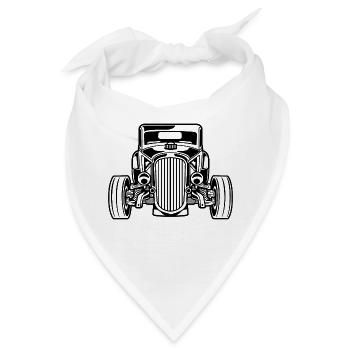 Hot Rod / Rat Rod 07_schwarz - Bandana - Weiß - Vorne