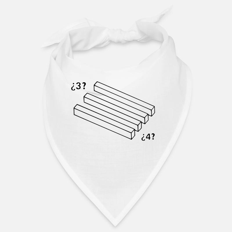 Illusions d'optique 3 à 4 bâtons - Bandana - blanc