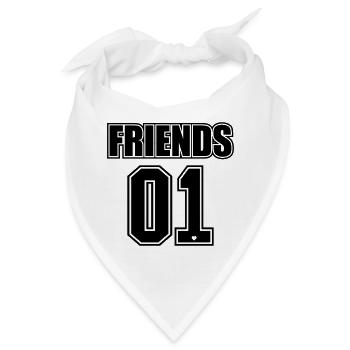 Beste Freunde für immer / Freunde Geschenk 2 - Bandana - Weiß - Vorne