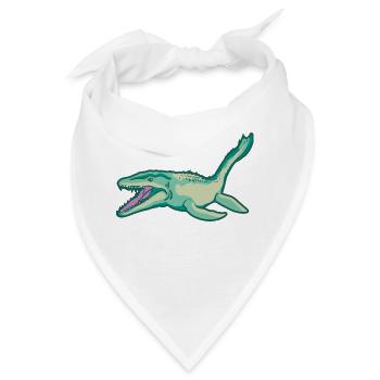 Plesiosaurus Dinosaurier Dino Urzeit Geschenkidee - Bandana - Weiß - Vorne