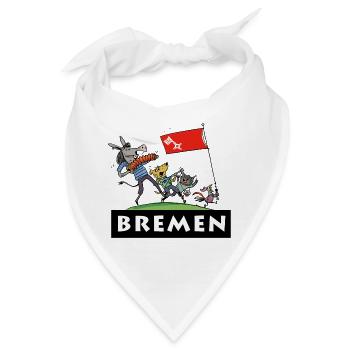Bremen Stadt Musikanten  - Bandana - Weiß - Vorne