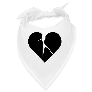 heart broken lovesick - Bandana - Weiß - Vorne