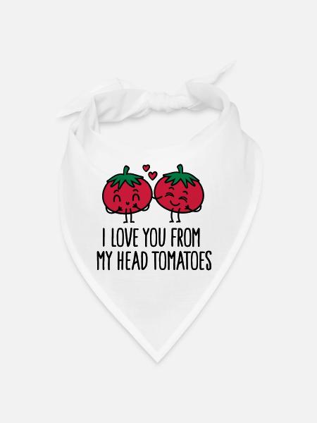 I love you from my head tomatoes - Snusnäsduk - vit