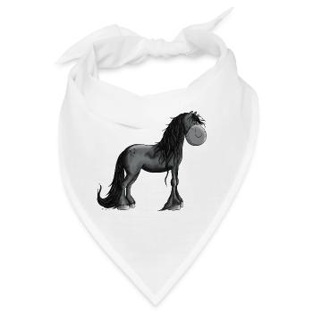 Es ist Friesenpferd Zeit - Bandana - Weiß - Vorne