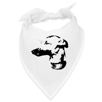Whippet Kopf - Bandana - Weiß - Vorne
