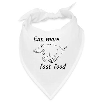 Eat more fast food - Bandana - Weiß - Vorne