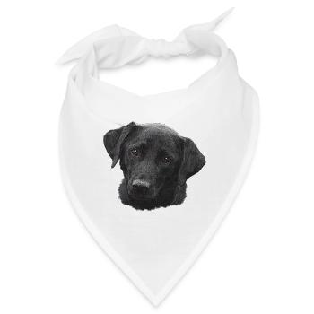 labradorkopf Leinwand, süßes hundemotiv - Bandana - Weiß - Vorne