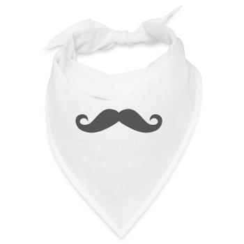 Schnauzbart 7, Schnäuzer, Schnurrbart, Schnauzer - Bandana - Weiß - Vorne