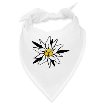 Edelweiss Blume Schwarz gelb - Bandana - Weiß - Vorne