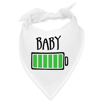 Aus Batterien - Baby - Bandana - Weiß - Vorne
