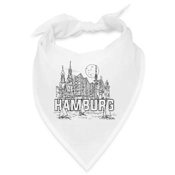 Hamburg an der Elbe - Bandana - Weiß - Vorne