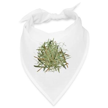 ein Heuhaufen in schimmernden grünlichen Farbtönen - Bandana - Weiß - Vorne