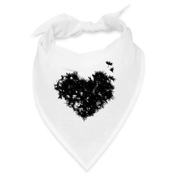 Pusteblumen Herz - Bandana - Weiß - Vorne
