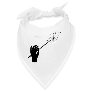 Zauberstab, Zauberer, Zauberei, Hand - Bandana - Weiß - Vorne