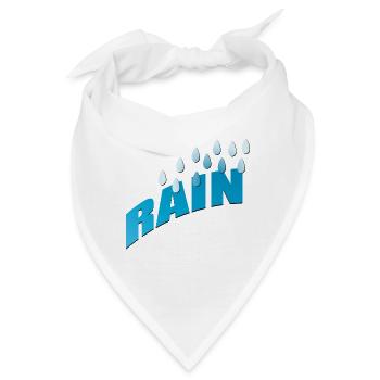 Rain Regen Regentropfen Blauverlauf - Bandana - Weiß - Vorne