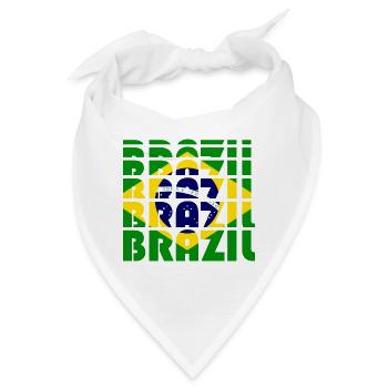 Brasilien Flaggen Grid Muster - Bandana - Weiß - Vorne