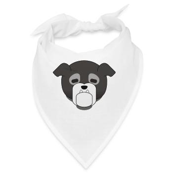 Hund Gezeichnet - Bandana - Weiß - Vorne