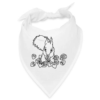 Flauschiges, süßes Eichhörnchen zum Liebhaben - Bandana - Weiß - Vorne