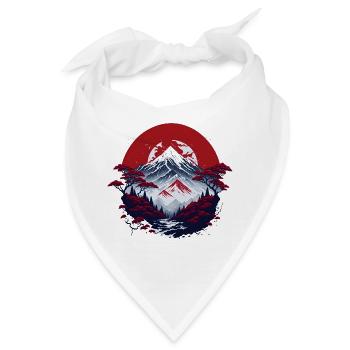 asiatische Berglandschaft - Bandana - Weiß - Vorne
