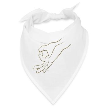 Handzeichen Loch Gereingeguckt Kinderspiel - Bandana - Weiß - Vorne