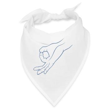 Handzeichen Loch Gereingeguckt Kinderspiel - Bandana - Weiß - Vorne