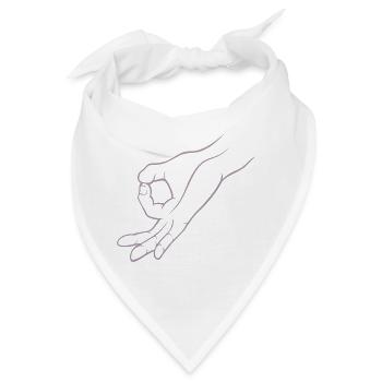 Handzeichen Loch Gereingeguckt Kinderspiel - Bandana - Weiß - Vorne