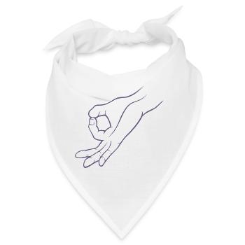 Handzeichen Loch Gereingeguckt Kinderspiel - Bandana - Weiß - Vorne