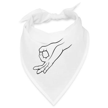 Handzeichen Loch Gereingeguckt Kinderspiel - Bandana - Weiß - Vorne