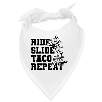 Ride Slide Taco Wiederholung - Bandana - Weiß - Vorne